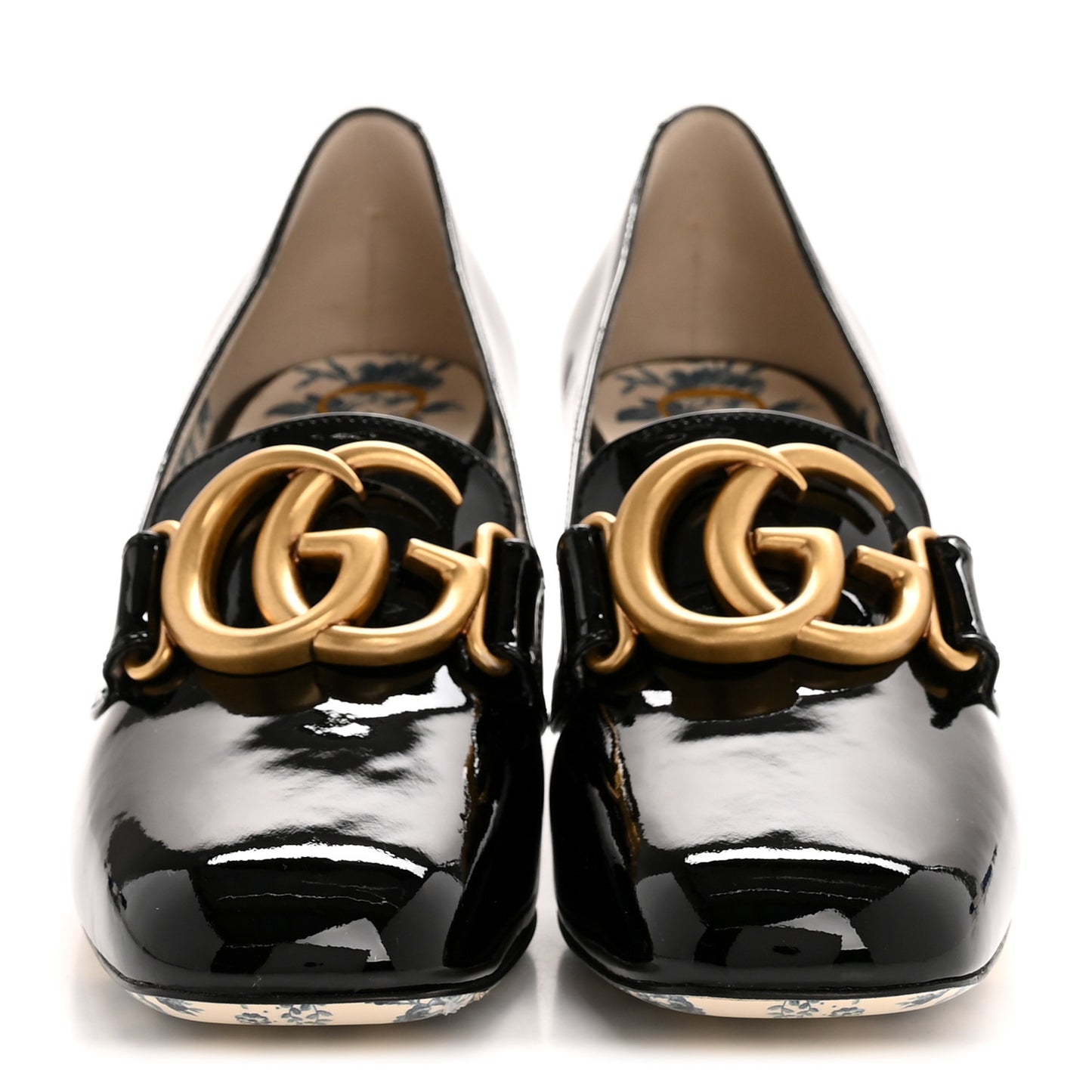 Vernice GG Victoire 55mm Loafer Pumps 36 Black