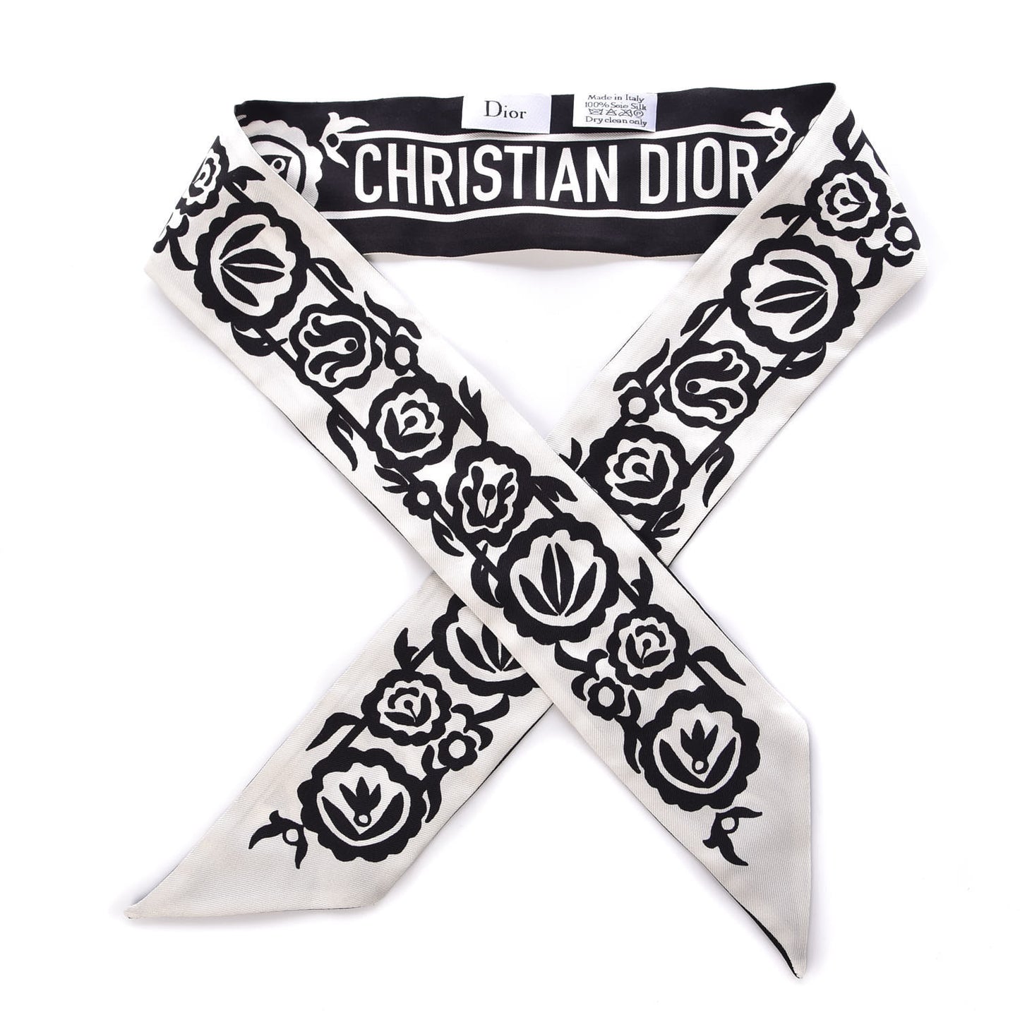 Silk Mexican Flowers Mitzah Scarf Black