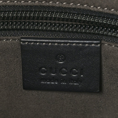 Gucci Guccissima Signature Medium Flat Messenger Bag Black 7 of 9