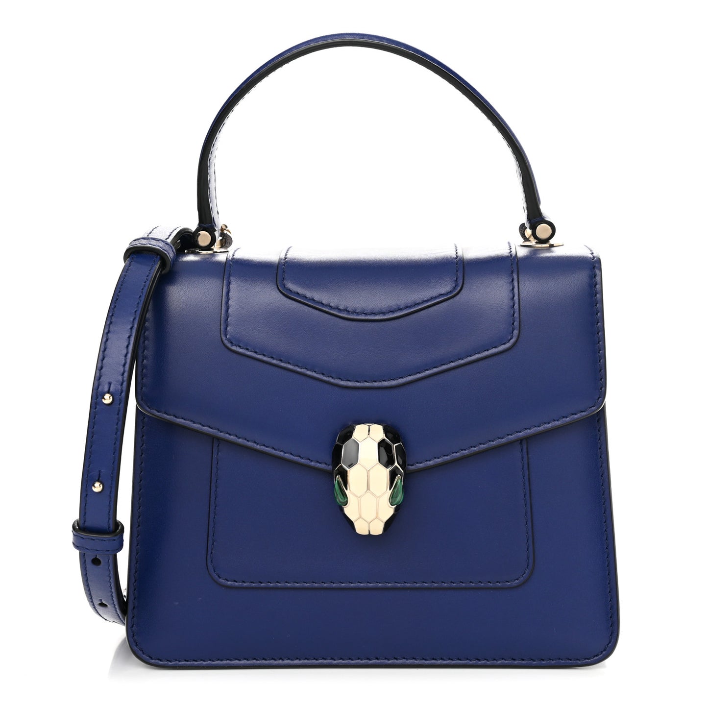 Calfskin Serpenti Forever Top Handle Blue