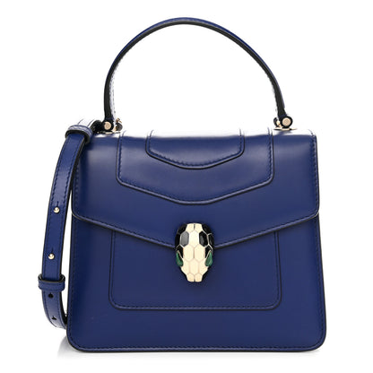 Bulgari Calfskin Serpenti Forever Top Handle Blue 1 of 9