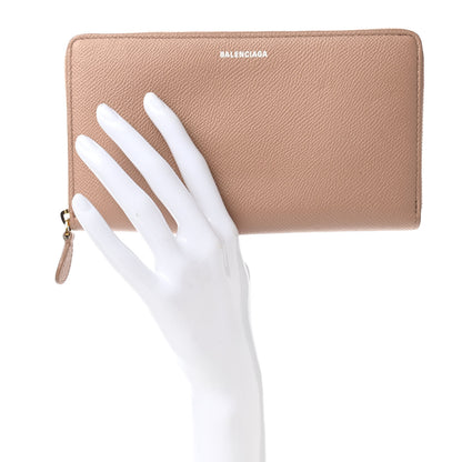 Balenciaga Calfskin Continental Zip Around Wallet Beige 2 of 8