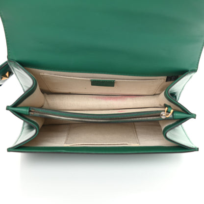 Gucci Moon Calfskin Web Medium Dionysus Bamboo Top Handle Bag Emerald Blue Hibiscus Red 5 of 19