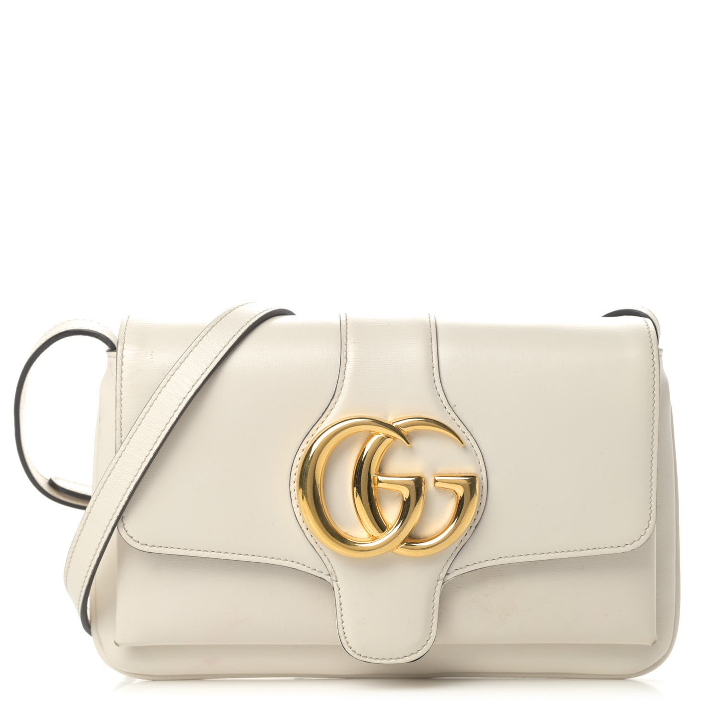 Calfskin Small Arli Flap Shoulder Bag Mystic White