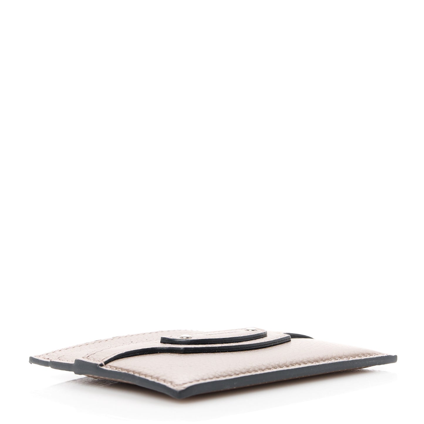 Grained Calfskin Neo Classic Silver Hardware Card Holder Mink Grey