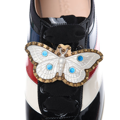 Gucci Patent Calfskin Crystal Womens Web Falacer Sneakers 36.5 Black 8 of 9