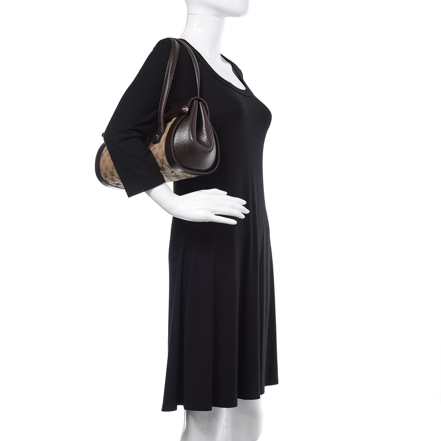 Gucci Monogram Bamboo Bullet Bag Dark Brown 2 of 12