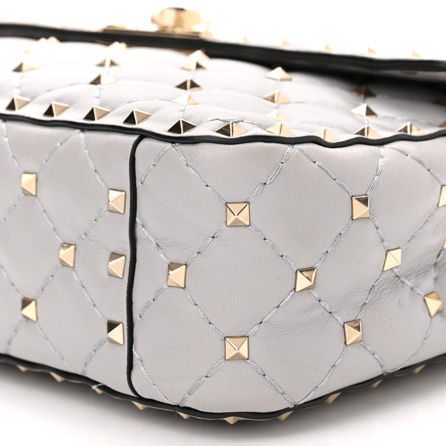 Valentino Garavani Nappa Medium Rockstud Spike Shoulder Bag Pastel Grey 9 of 9