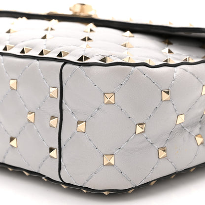 Valentino Garavani Nappa Medium Rockstud Spike Shoulder Bag Pastel Grey 9 of 9
