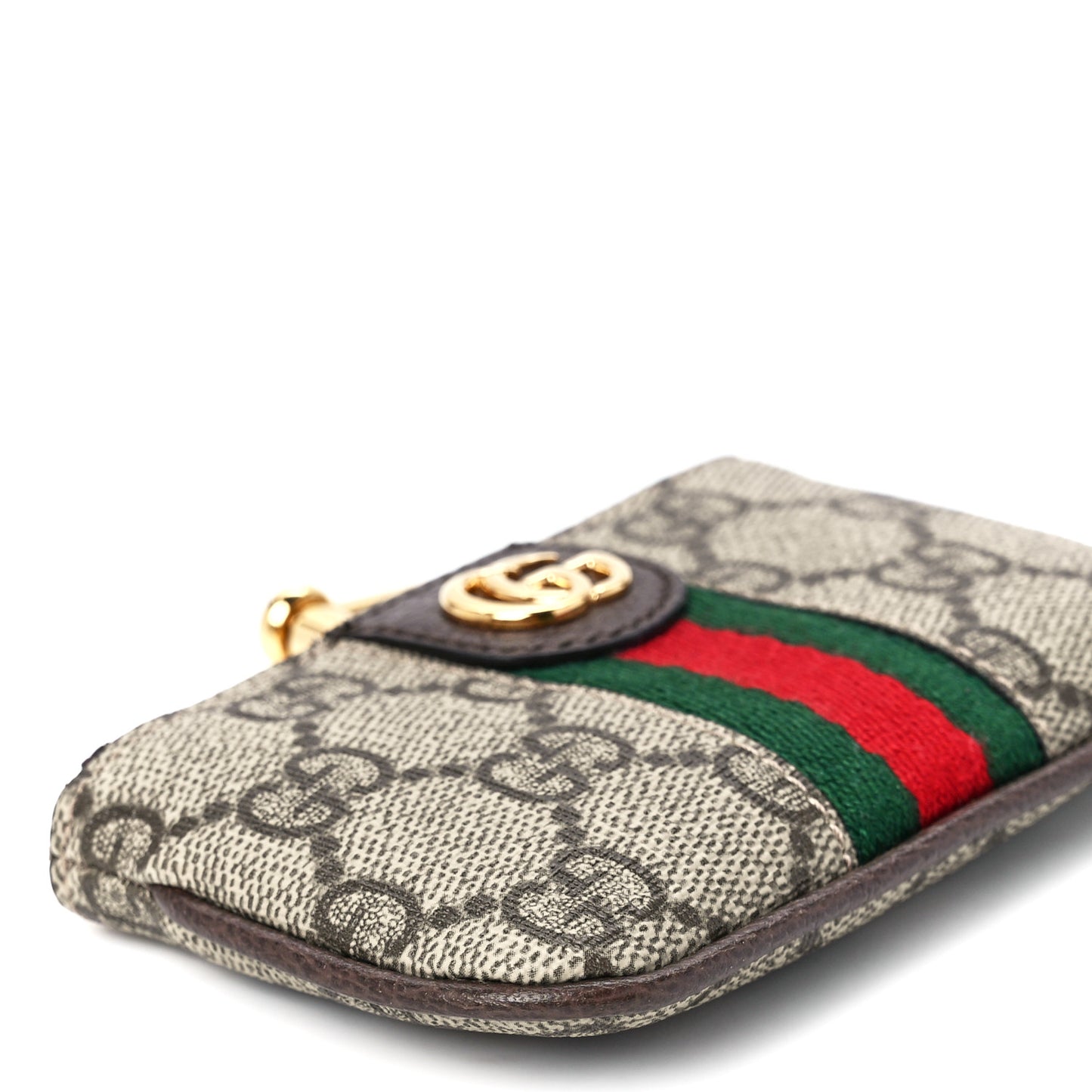 GG Supreme Monogram Web Ophidia Key Case Beige New Acero