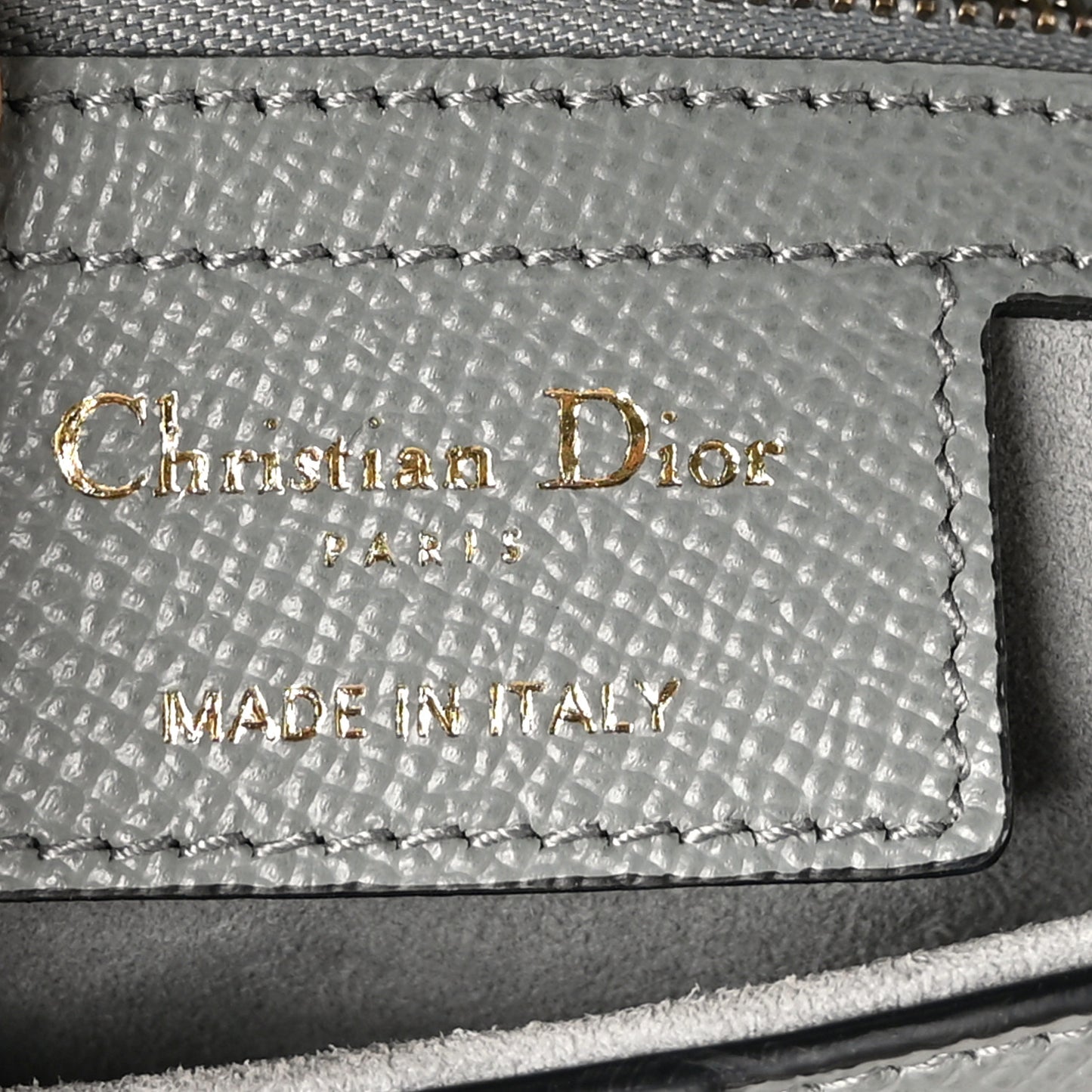 Grained Calfskin Saddle Bag Grey Stone