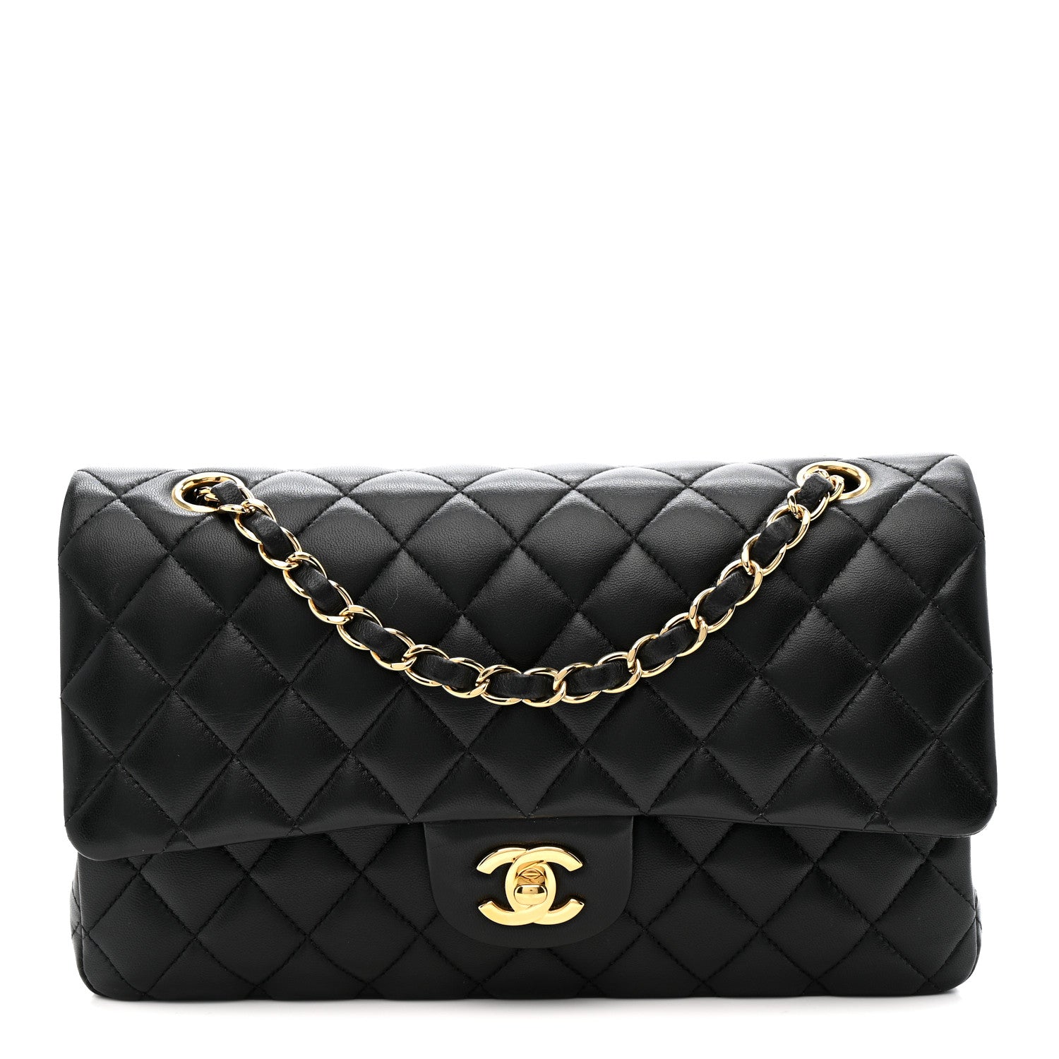 Chanel Lambskin Quilted Medium Double Flap Black 1 of 14