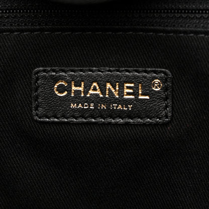 Chanel Mixed Fibers Calfskin Striped Medium Deauville Tote Black 6 of 10