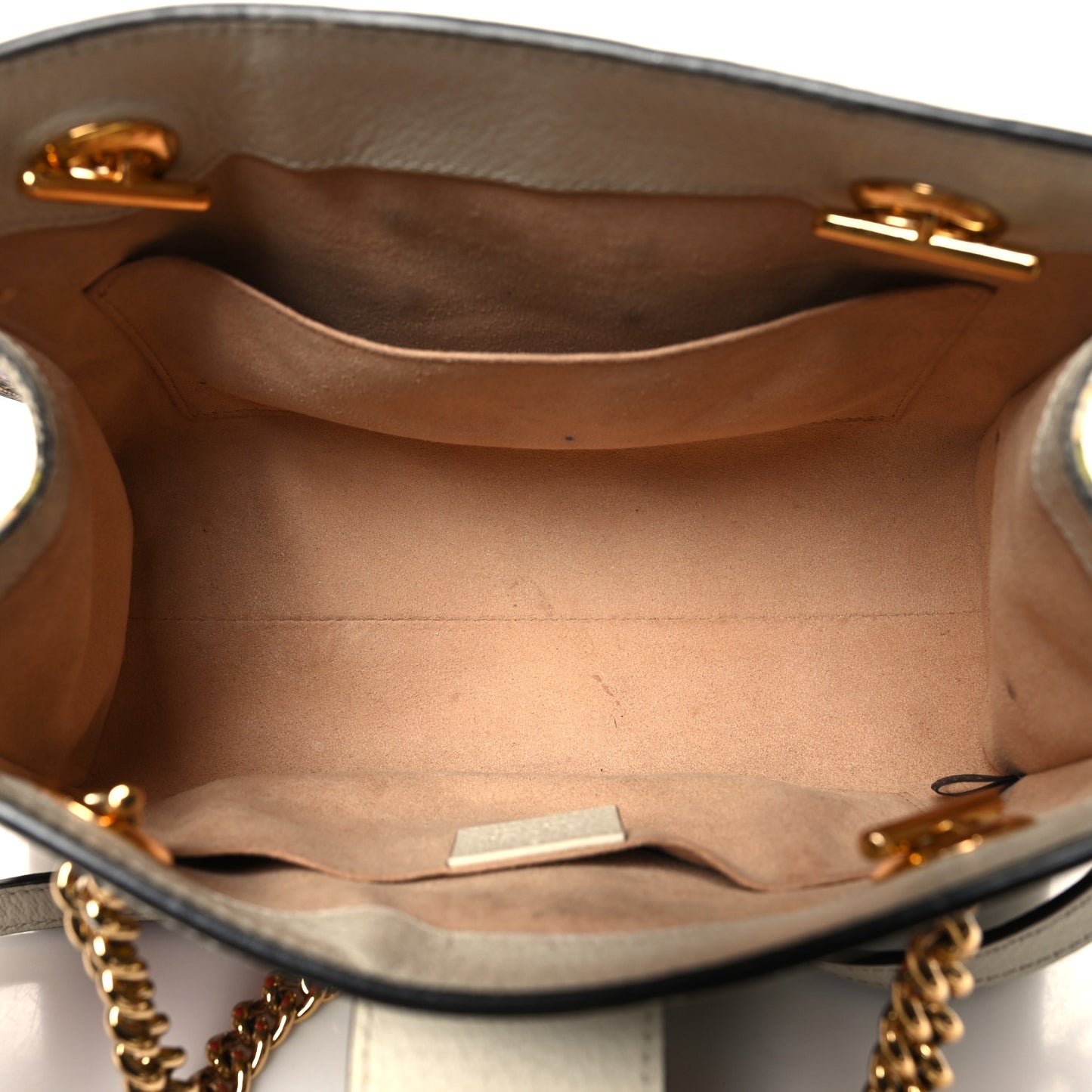 GG Supreme Monogram Flora Textured Calfskin Small Padlock Tote Beige Ebony Multicolor Mystic White