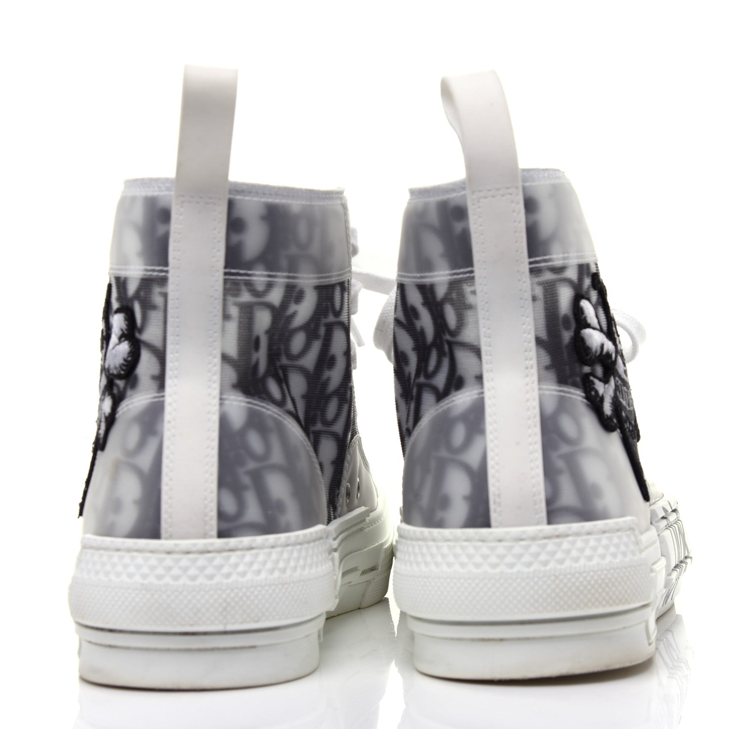 Christian Dior X SHAWN STUSSY Canvas Oblique Bee Mens B23 High Top Sneakers 41 White Black 5 of 15