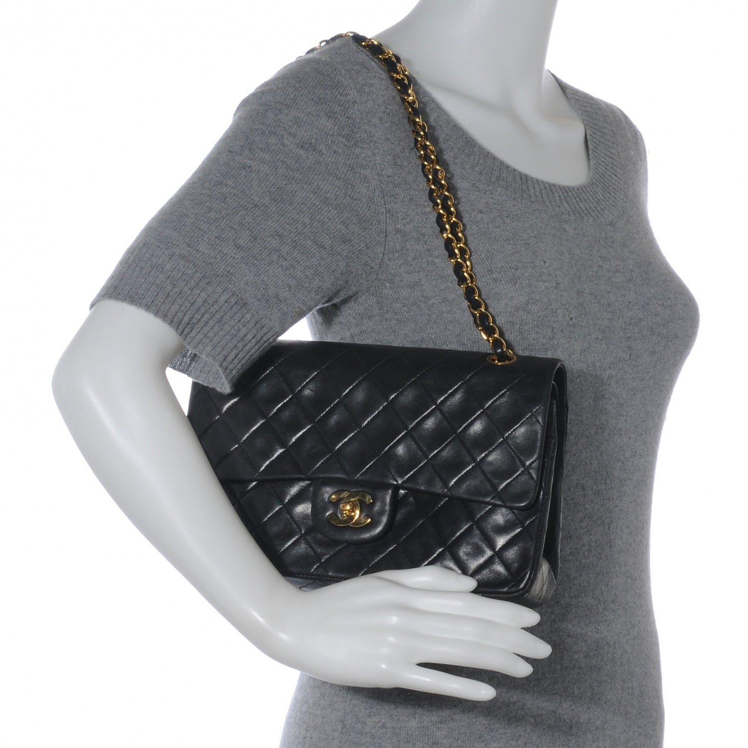 Chanel Lambskin Medium Double Flap Black 2 of 8