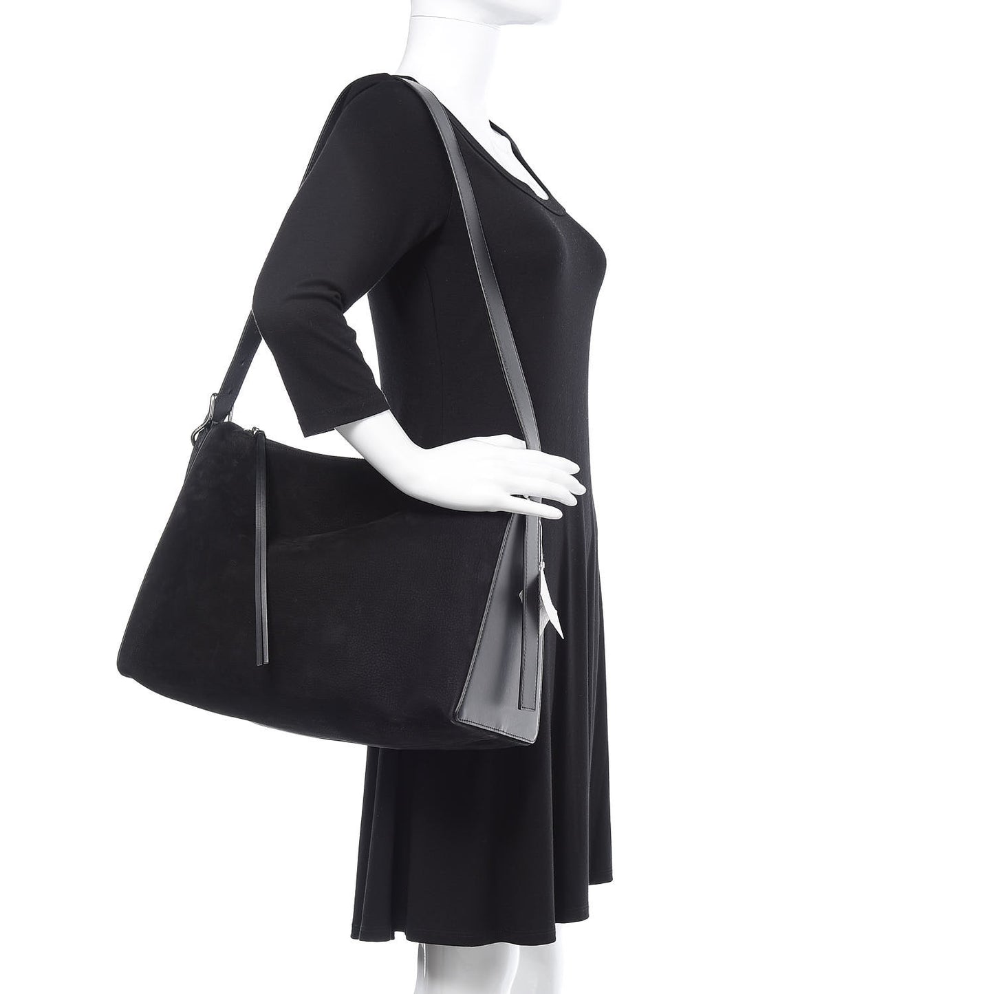 Nubuck Calfskin Berlingo Shoulder Bag Black