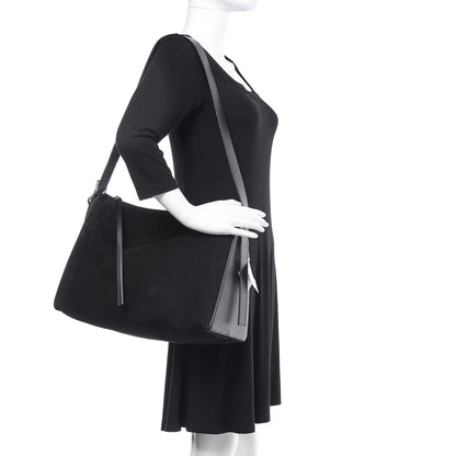 Loewe Nubuck Calfskin Berlingo Shoulder Bag Black 2 of 10