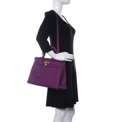Hermes Togo Kelly Retourne 35 Anemone 2 of 12