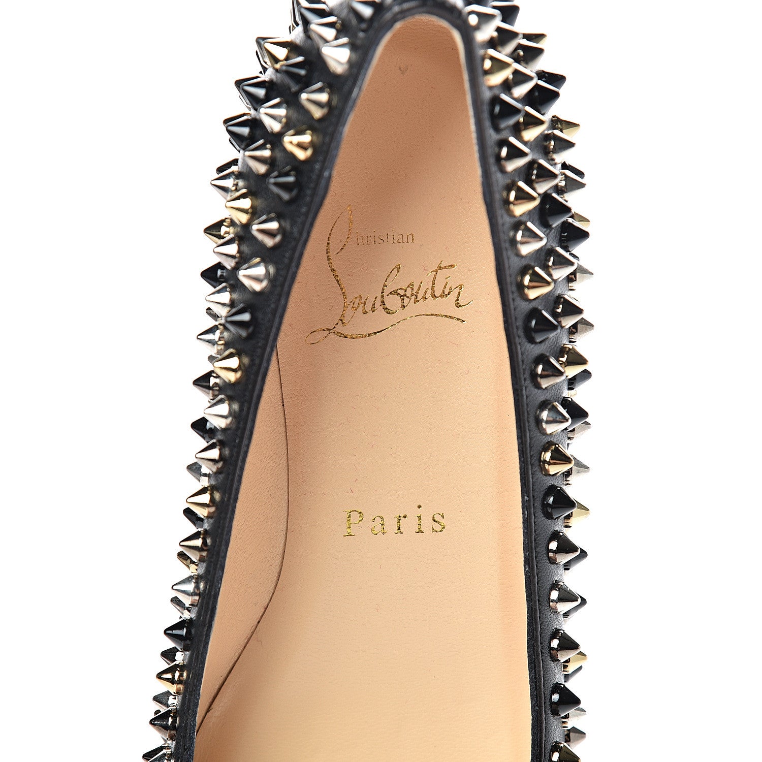 Christian Louboutin Nappa Pigalle Spikes Flats 36 Black 7 of 8