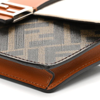 Fendi Glazed Fabric Cotton Vitello King Aura FF 1974 Baguette Belt Pouch Tobacco Moro Grezzo Cuoio 10 of 10