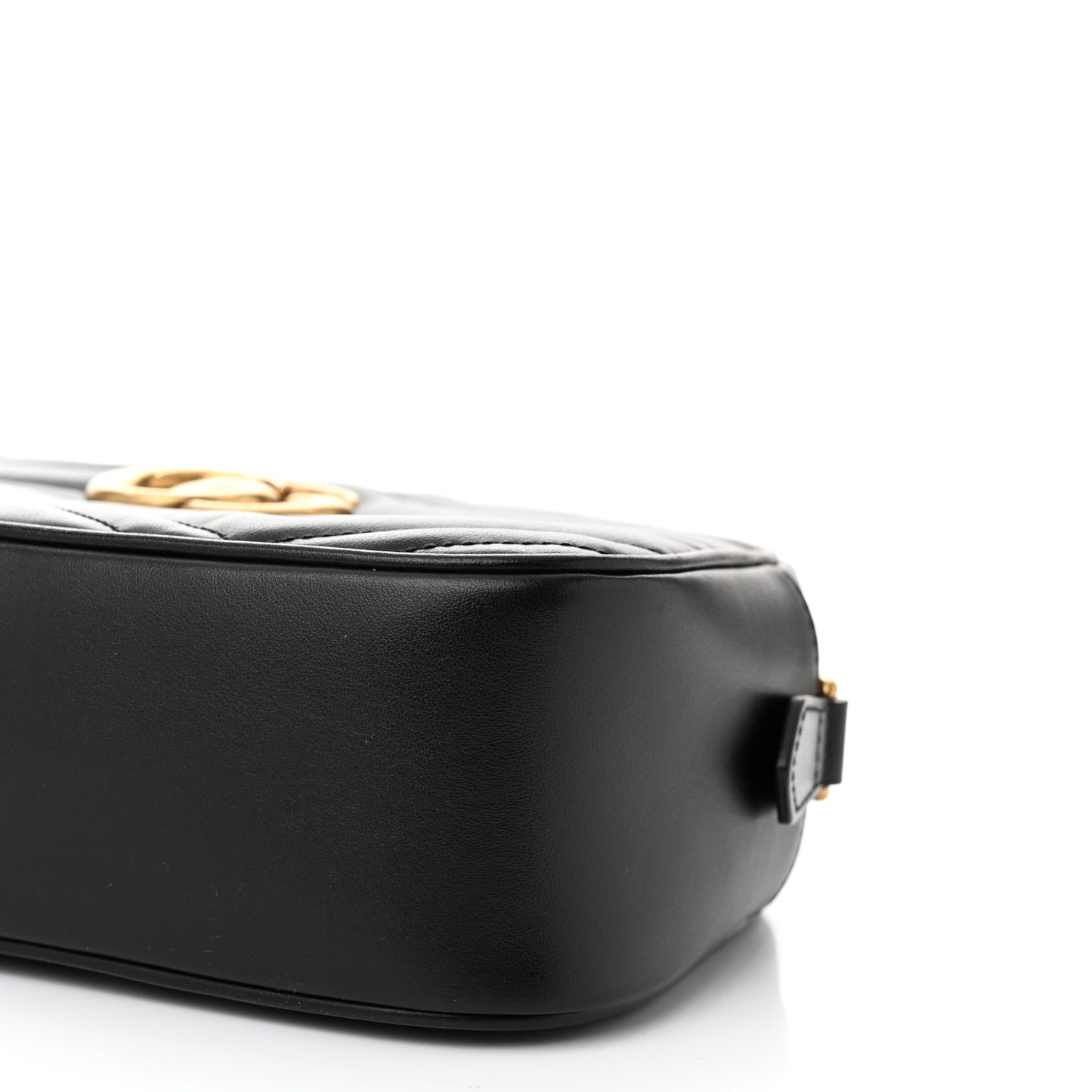 Calfskin Matelasse Small GG Marmont Chain Shoulder Bag Black