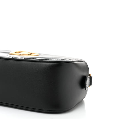 Gucci Calfskin Matelasse Small GG Marmont Chain Shoulder Bag Black 10 of 10