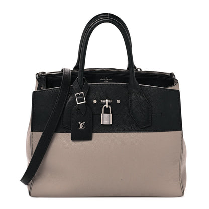 Louis Vuitton Taurillon City Steamer MM Black Beige 1 of 10