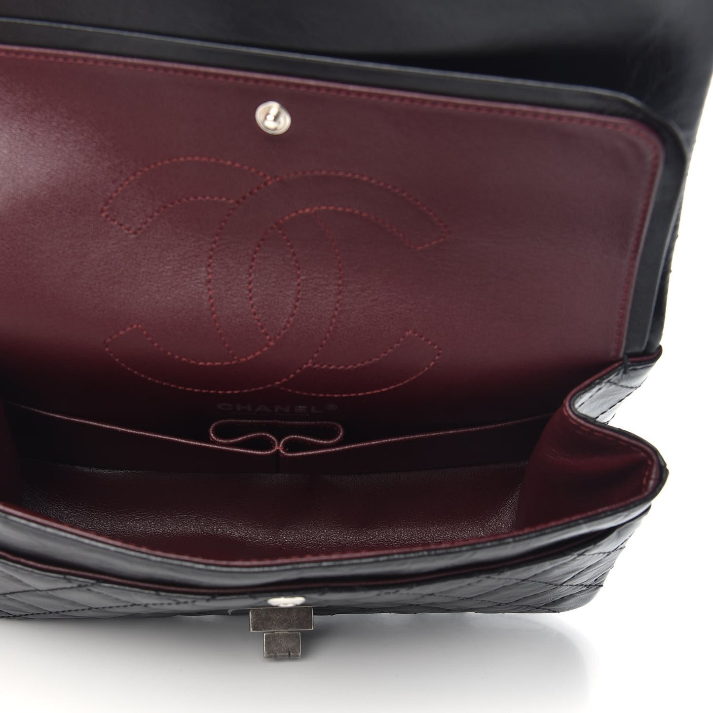 Aged Calfskin Quilted 2.55 Reissue 225 Flap Black