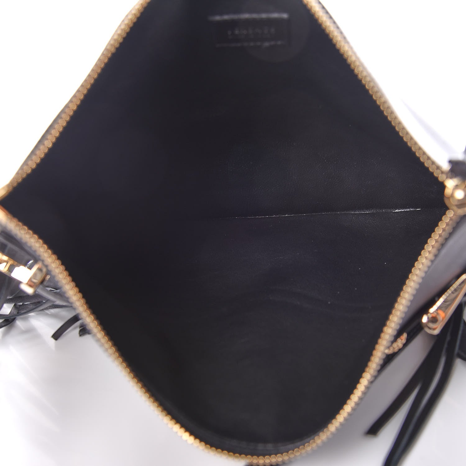 Versace Calfskin Palazzo Fringe Crossbody Bag Black 7 of 9