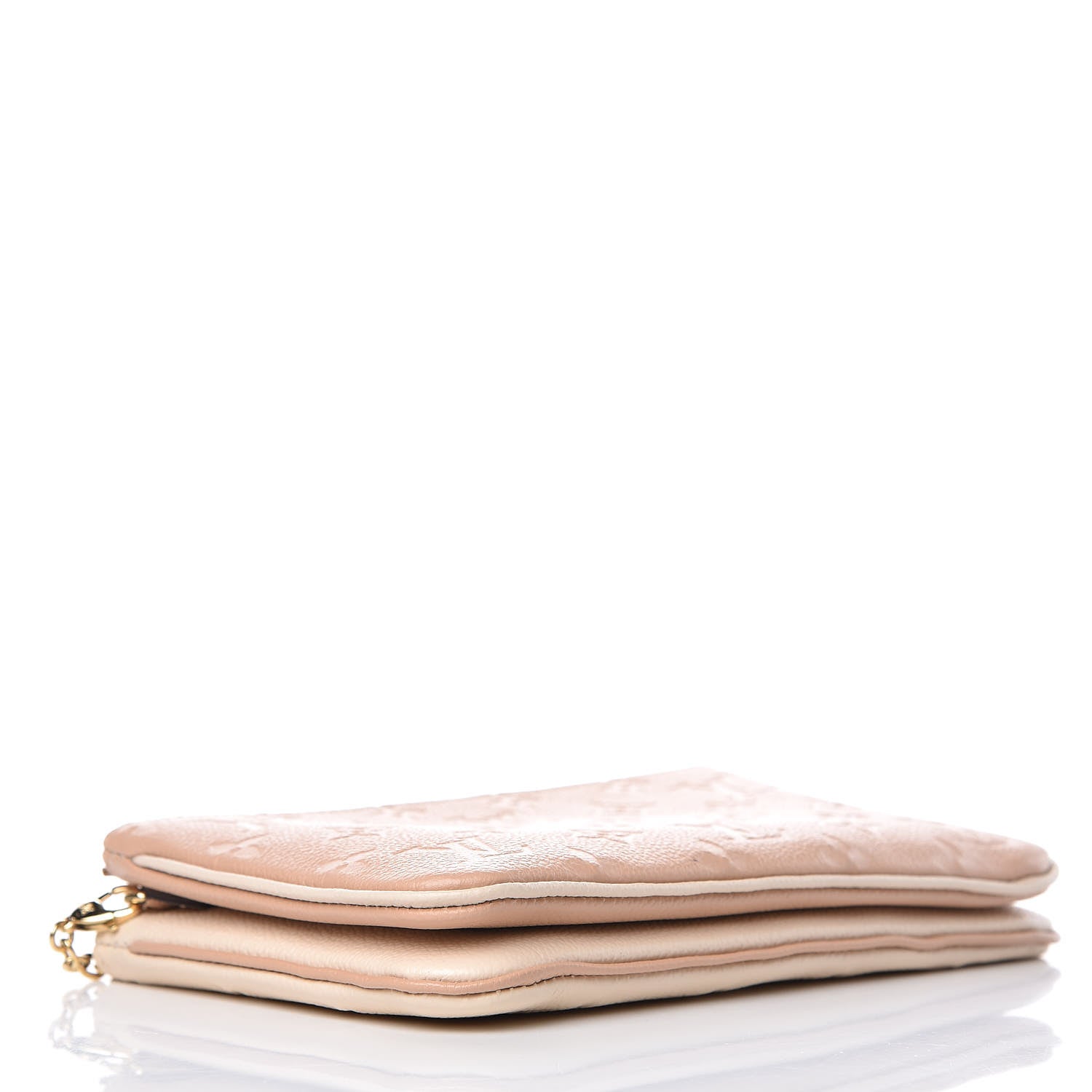 Louis Vuitton Empreinte Double Zip Pochette Beige Rose Creme 4 of 7