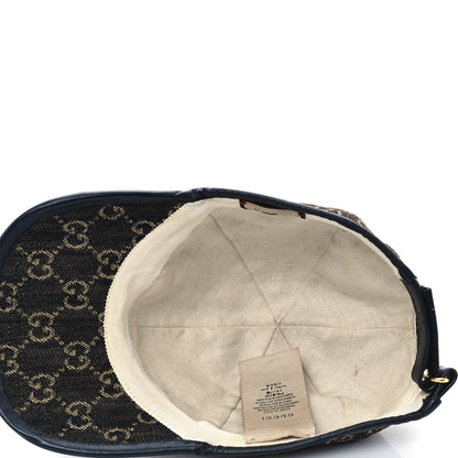Gucci Denim Calfskin GG Monogram Oscar Baseball Hat M Black Ivory 7 of 11