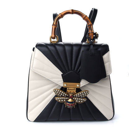Gucci Calfskin Bamboo Trapuntata Queen Margaret Backpack Mystic White Black 1 of 8