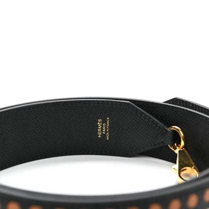 Hermes Epsom 40mm Hexagone Tressage Shoulder Strap Black Craie Gold 7 of 11