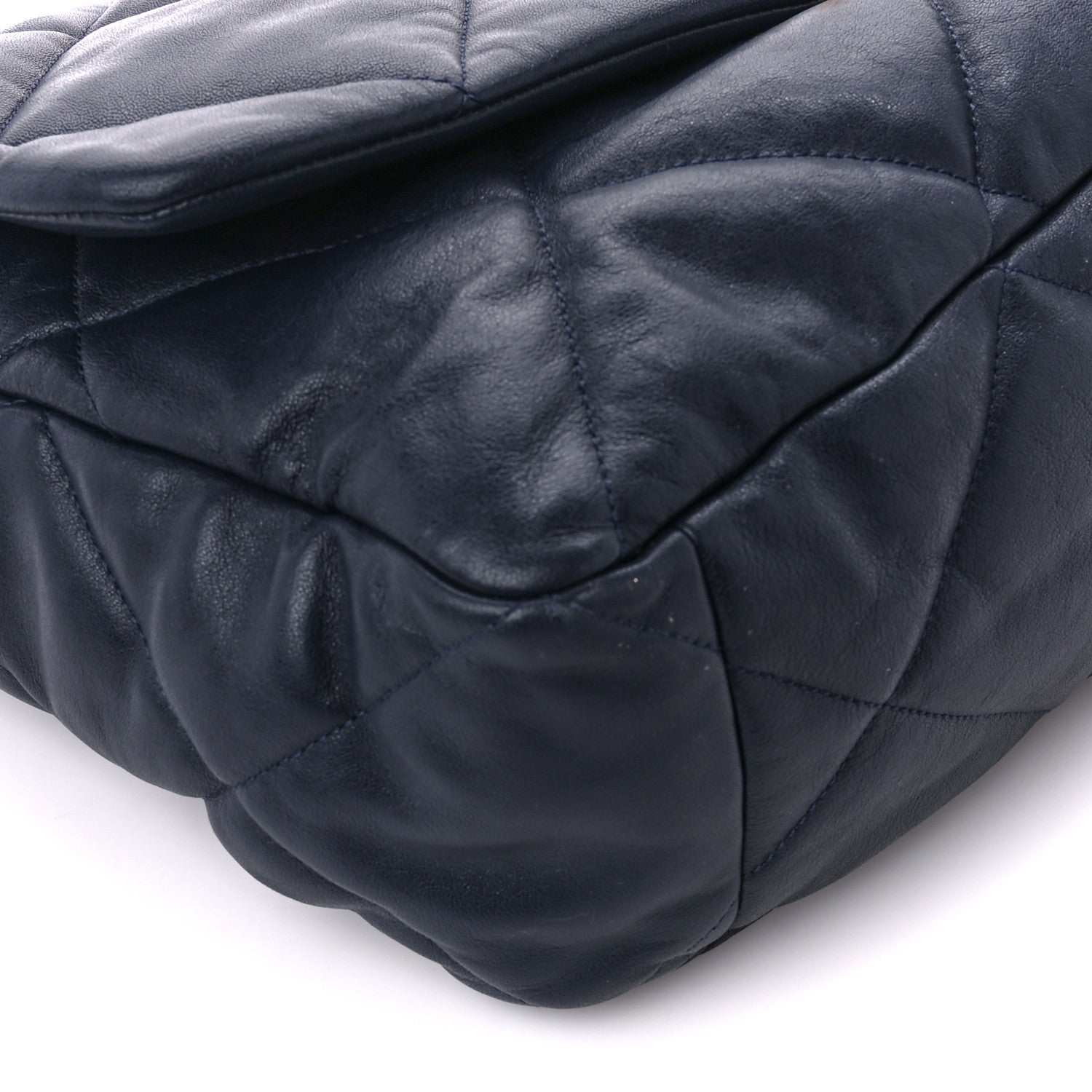 Chanel Lambskin Quilted Maxi Chanel 19 Flap Navy 9 of 11