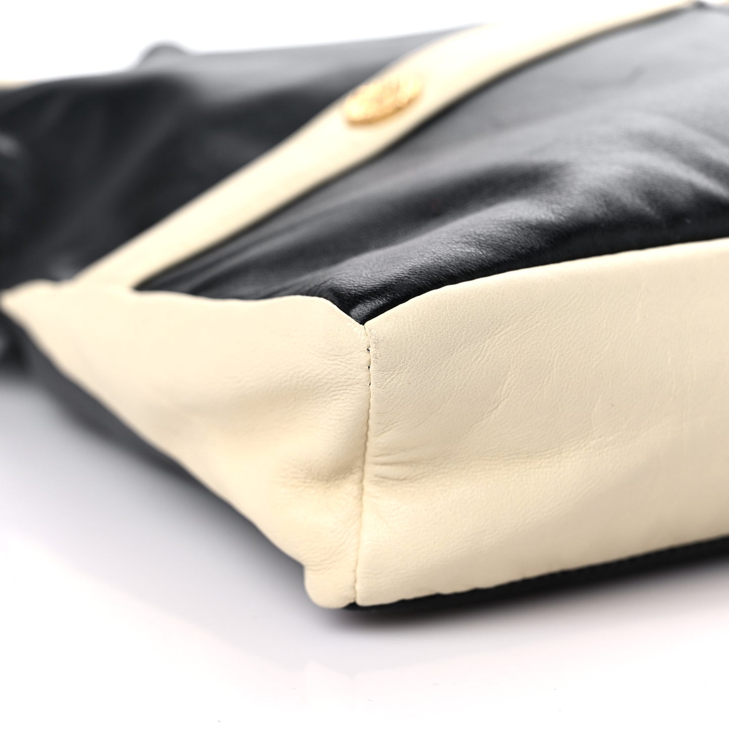 Lambskin Large Girl Bag Black Beige