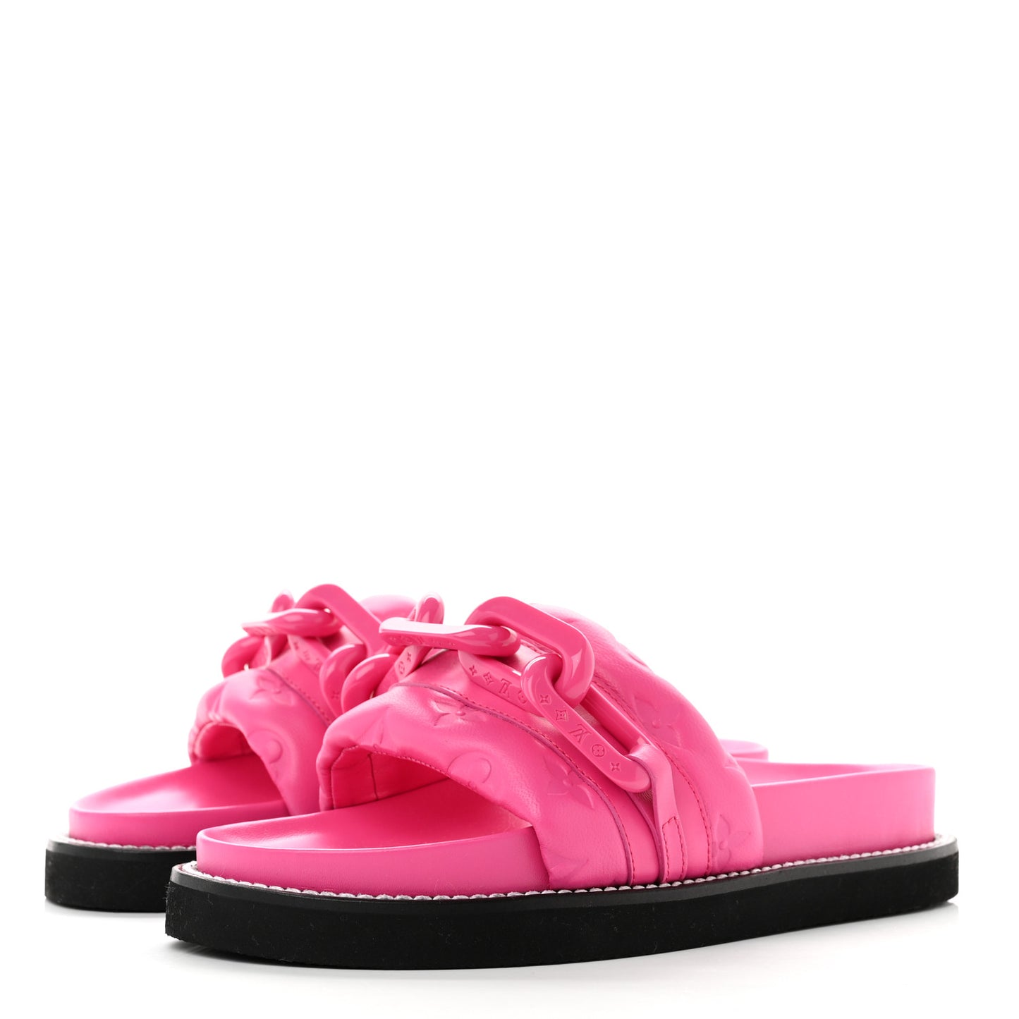 Calfskin Embossed Monogram Sunset Flat Comfort Mule 37 Pink