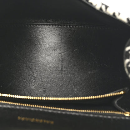 Balenciaga Wool Houndstooth Small Hourglass Top Handle Bag Black White 5 of 9