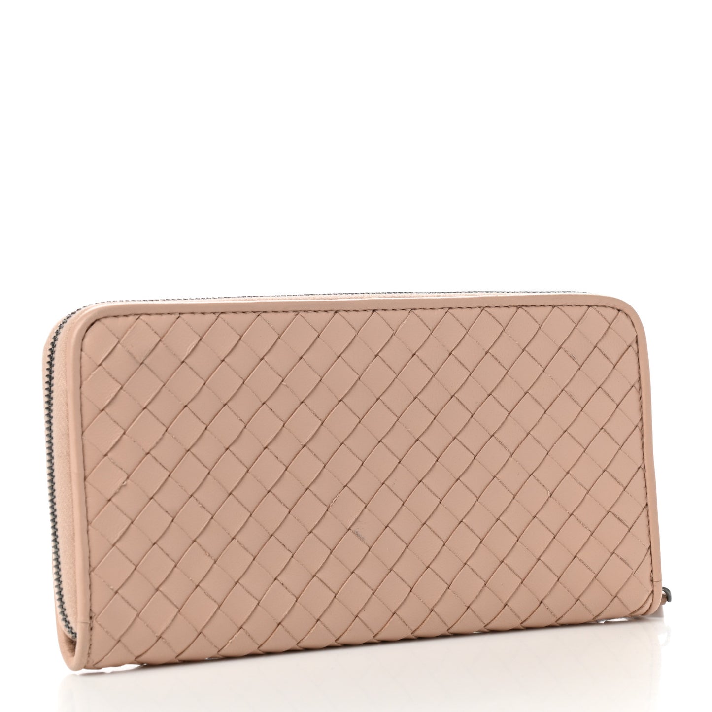 Nappa Intrecciato Zip Around Wallet Flamingo