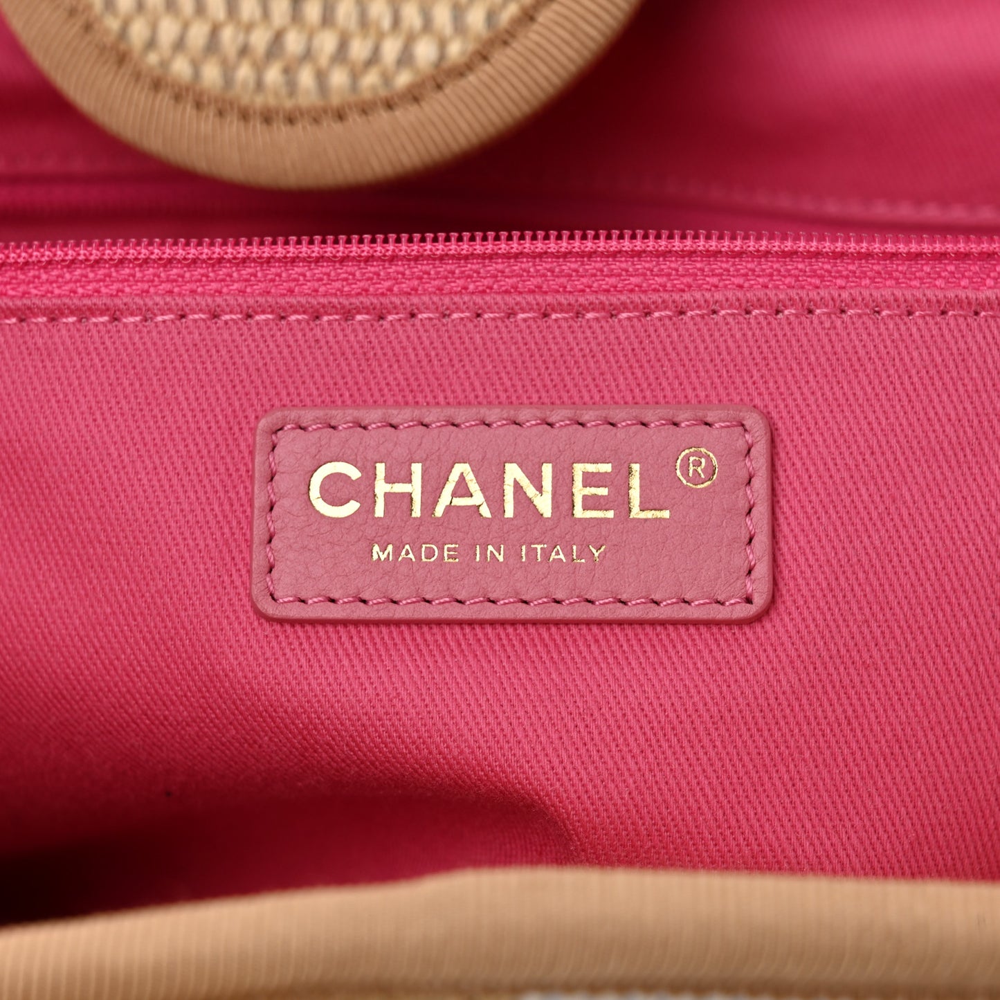 Straw Raffia Calfskin Striped Medium Deauville Tote Black Beige Ivory