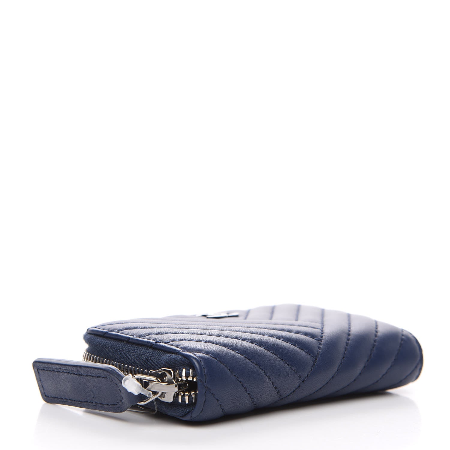 Chanel Lambskin Quilted CC Crossing Zip Around Coin Purse Navy 3 of 7