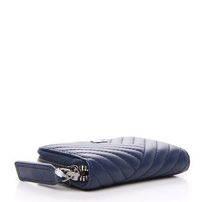 Chanel Lambskin Quilted CC Crossing Zip Around Coin Purse Navy 3 of 7
