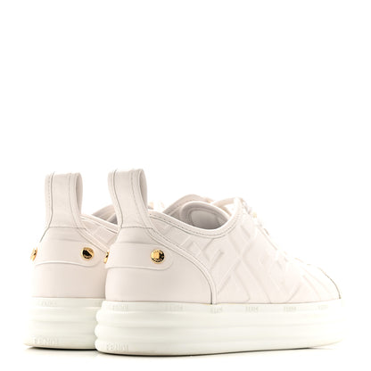Fendi Lambksin FF Embossed Rise Low Top Sneakers 36.5 Ultra White 9 of 30