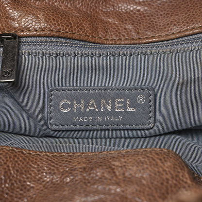 Chanel Distressed Glazed Caviar Quilted Large Elastic Tote Brown 6 of 13