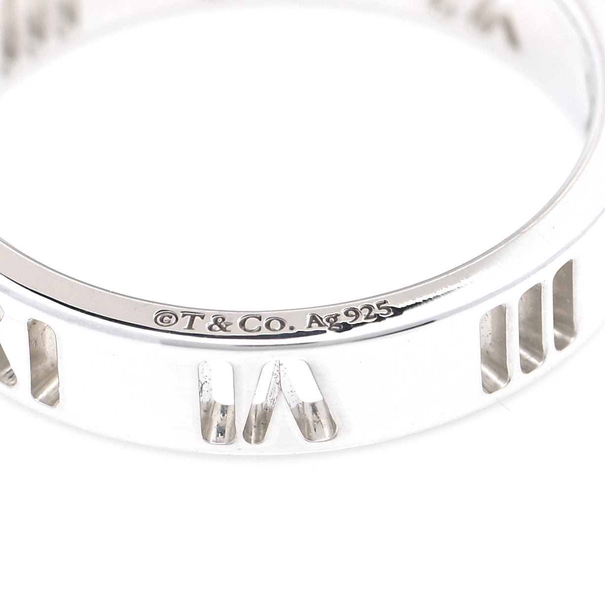 Sterling Silver Narrow Atlas Pierced Ring 49 4.75
