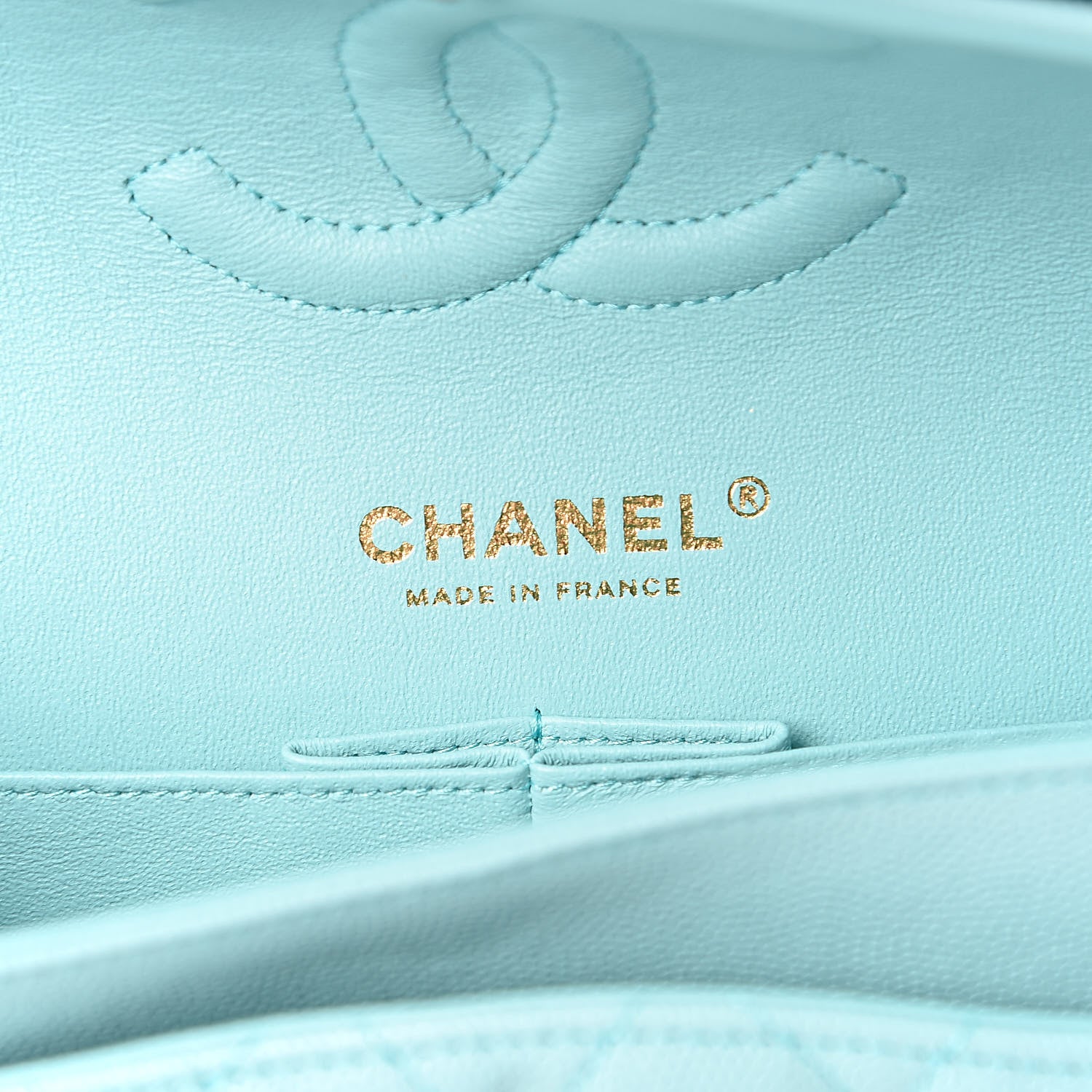 Chanel Caviar Quilted Medium Double Flap Light Blue 6 of 11