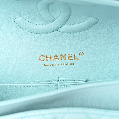 Chanel Caviar Quilted Medium Double Flap Light Blue 6 of 11