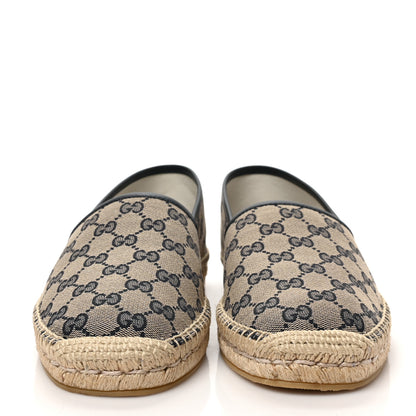 Gucci Monogram Miro Soft Calfskin Mens Espadrilles 9 Beige Blue 2 of 8