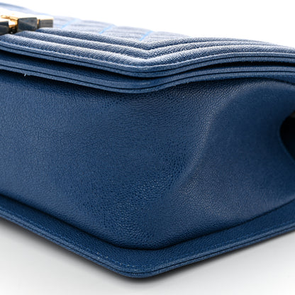 Chanel Caviar Quilted Medium Boy Flap Blue 10 of 10