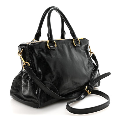 Miu Miu Vitello Shine Top Handle Satchel Black 3 of 9